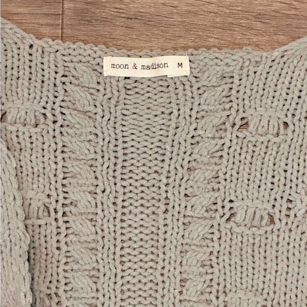 Moon & Madison Light Teal Knit Women's Cardigan
